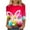 Red, variant on ICHUANYI Women's Tops New Trending Easter Print T-shirt 3/4 Sleeves Blouse Crew Neck Casual T Shirts Summer 2024