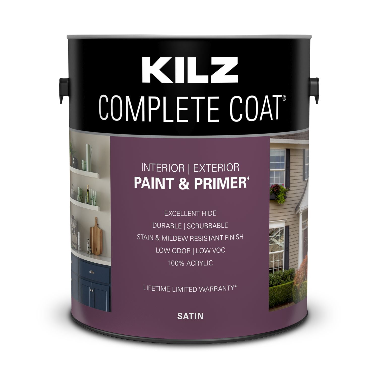 KILZ Complete Coat Paint and Primer Interior/Exterior , Satin, 1 Gallon