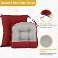thumbnail image 4 of Millsilo Outdoor Rocking Chair Cushion Set 38" x 17" x 3", Waterproof Patio Chair Cushions with Non-Slip Bottom & 6 Ties, Tufted High Back Seat & Back Cushions, Red, 4 of 7