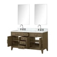 thumbnail image 3 of Laurel 60 in W Grey Oak Double Vanity, Carrara Marble Top, Faucet Set, & 28 in Mirrors, 3 of 9