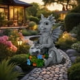 thumbnail image 3 of Wonder Garden Solar-Powered Sitting Dragon Statue – LED Colorful  Resin Decor for Patio, Yard & Fairy Gardens | Weatherproof Gift for Plant Lovers, 3 of 8