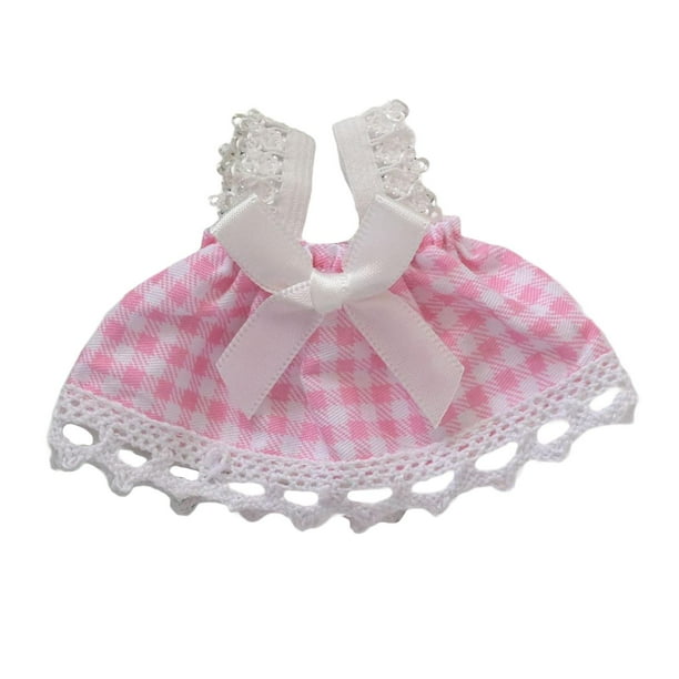 Muñeco de peluche sin mangas, vestido para muñeca, ropa, accesorios DIY para niñas pequeñas, muñeco colgante, regalos de cumpleaños, disfraces bonitos Rosa