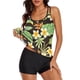 thumbnail image 4 of Gibobby Trajes de Natación para Mujer Traje de baño sexy con doble hombro y estampado de para damas Boxers Tankini Traje de baño dividido(Verde,M), 4 of 5
