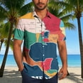 thumbnail image 2 of ZCFZJW Mens Hawaiian Shirts Funny Mexican Gulf Printed Summer Short Sleeve Button Down Graphic Holiday Beach Vacation Tees Shirt Tops Multicolor#10 L, 2 of 6