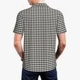 thumbnail image 5 of Rocae Houndstooth Black And White for Men's Short Sleeve Polo Shirt, Quick Drying Performance Moisture Wicking Sports Men's Golf Shirt 4X-Large, 5 of 9