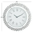 thumbnail image 3 of DecMode 2" Silver Glass Starburst Mirrored Wall Clock, 3 of 7
