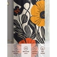 thumbnail image 3 of Orange Yellow Black Botanical Sheer Curtains for Living Room Bedroom Elegant Leaf Tropical Sheer Curtains 63 Inch Long 2 Panels Set Light Filtering Curtain Window Treatments Drapes for Dining Room, 3 of 6
