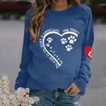 thumbnail image 1 of Fartey Chandails en Molleton Graphiques Cœur Patte Mignons pour Femmes Manches Longues Col Rond Chemises Amples Confortables Automne Ajusté Chandail Tops, 1 of 4