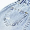 thumbnail image 5 of KIDSCOOL SPACE Baby Girls Jeans,3 Buttons Decoration Elastic Waist with D-ring Denim Pants,Light Blue,3-4 Years, 5 of 6