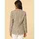 thumbnail image 5 of Blazers para mujer Chaqueta tipo blazer a cuadros con solapa con muesca Boyfriend Caqui XS, 5 of 6