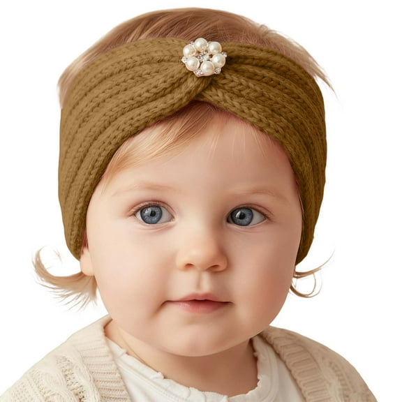 Kids Winter Knitted Headband Stretchy Yarn Ear Warmer Head Wrap Girls Boys Warm Lined Elastic Bandana Cold Weather Clothes