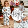 thumbnail image 2 of REDARER Girls Holiday Pajamas, Doodle Print Two-Piece Set, Soft Long Sleeve Christmas Sleepwear,Size:9-10 Years, 2 of 8