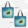 thumbnail image 3 of Naloa Paradise Island Tote Bag for Women, Foldable Tote Bag With Zipper, Large Shoulder Bag, Top Handle Handbag for Travel, Work, Shopping, 3 of 9