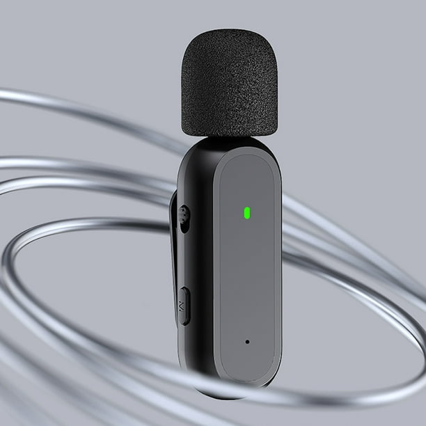 Volkmi 1 abs Microphone Lavalier sans fil Boîte de chargement portable  Enregistrement audio et vidéo Microphone Plug and Play pour téléphone  Android Noir Type-C [Un pour deux + étui de chargement] 