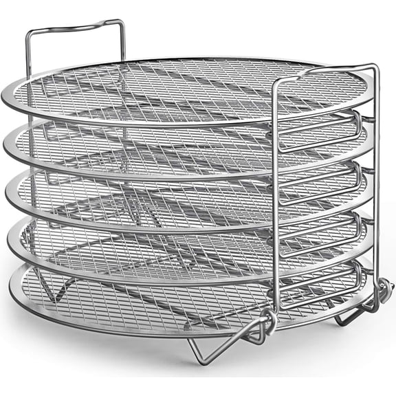 Cfweater 5-Layer Dehydrator Rack & Air Fryer Liner for Ninja Foodi/Instant Pot 6.5/8 Quart Stainless Steel