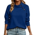 thumbnail image 2 of Kinrui Womens Mock Neck Sweatshirts Collared Button Placket Pullover Tops Lounge Wear L, 2 of 8