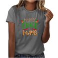 thumbnail image 1 of Camisetas de Manga Corta para Mujeres de Longitud Regular de Poliéster Sólido, Camiseta de Fiesta de Mayo Y Blusa Del Festival para la Primavera Y el Verano, 1 of 3