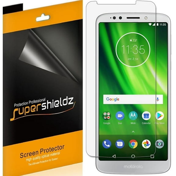 [6-Pack] Supershieldz for Motorola Moto G6 Play Screen Protector, Anti-Bubble High Definition (HD) Clear Shield
