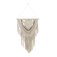 thumbnail image 5 of DecMode Cream Cotton Intricately Weaved Macrame Wall Decor with Beaded Fringe Tassels, 5 of 7