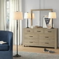 thumbnail image 4 of Maxax 3-Piece Table and Floor Lamp Set, Black Metal with White Linen Shades, 4 of 8