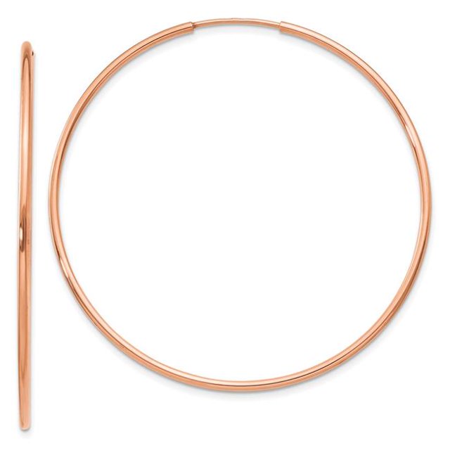 Quality Gold XY1241 14K Rose Gold 1.2 mm Polished Endless Hoop Earrings
