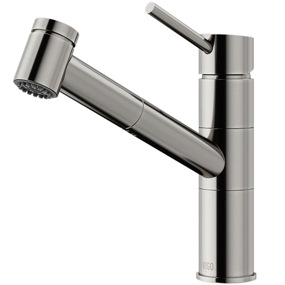 VIGO Branson Single-Handle Pull-Out Sprayer Kitchen Faucet in Stainless Steel