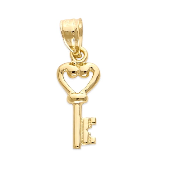 Golden Fire Solid 10k Gold Key to My Heart Pendant - Friendship Gifts for Women