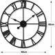 thumbnail image 5 of Reloj de pared grande estilo vintage, reloj de pared redondo negro, metal, 40cm, 5 of 6