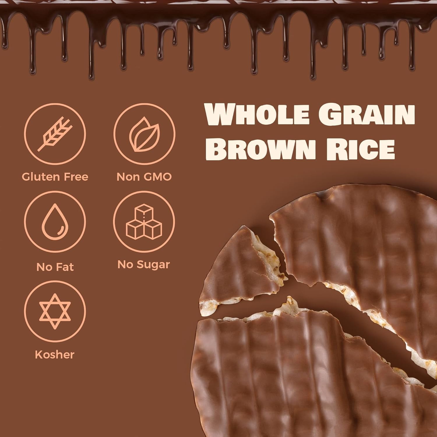 Pack of 8, Liebers Milk Chocolate Rice Cakes, 3.1 oz