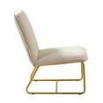 thumbnail image 6 of Accent Side Armless Chair with Metal Gold Base, Modern Upholstered Seat Comfy Backrest Leisure Chair Living Room Kitchen Dining Chairs Dinner Chairs, Ivory, 6 of 7