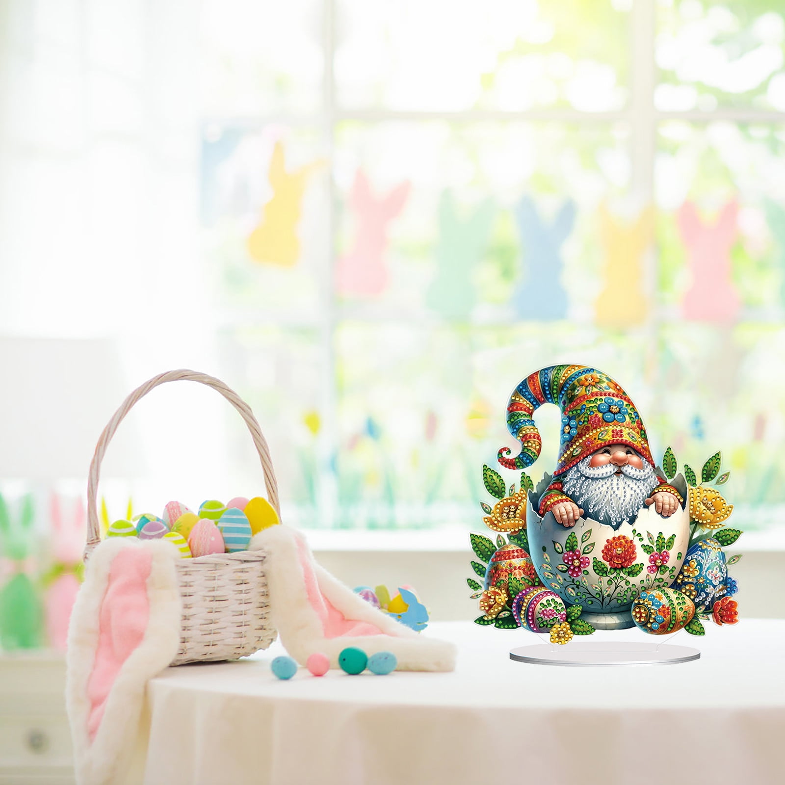 FLOPESN 2Pcs DIY Diamond Art Painting Easter Goblin Ornament Kits with Oval Base, Single-Sided Diamond Painting PET Craft for Home Decor