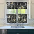 thumbnail image 3 of Retro Daisy Kitchen Curtains Set Yellow Floral Bloom Flower Boho Artwork Summer Autumn Aesthetic Cute Vintage White Tier and Valance Curtains, 3 of 6