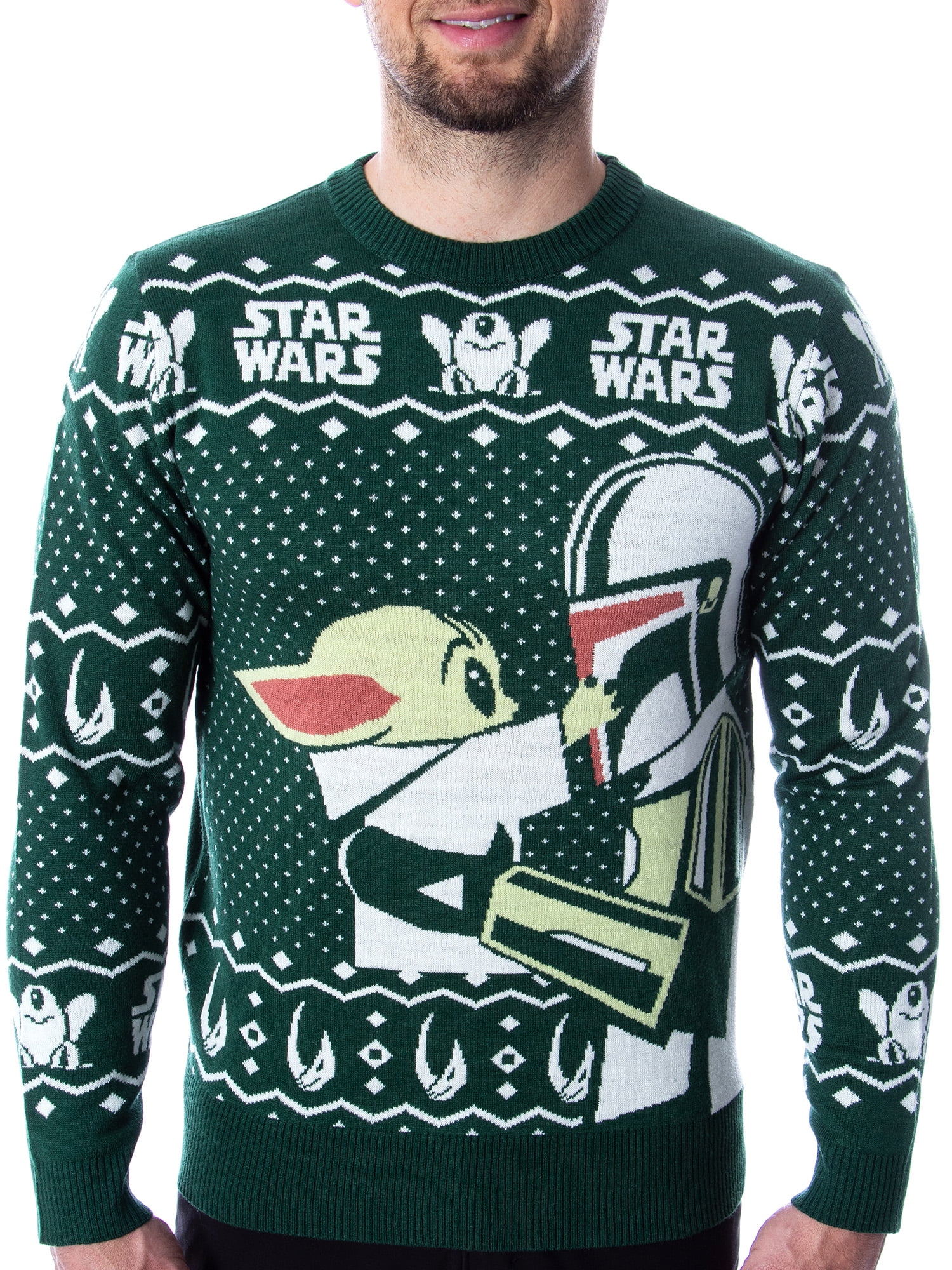 Disney Star Wars Mens' The Mandalorian Grogu Goodbye Holiday Knit Ugly  Christmas Sweater - Walmart.com
