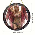 thumbnail image 3 of Ganfancp Ángel Trampero Acrílico Ángel Temático Decoración de Pared Jardín Decoración Del Hogar Redondo Cuadro Colgante Ofertas Flash Liquidación 1X Colgante, 3 of 6
