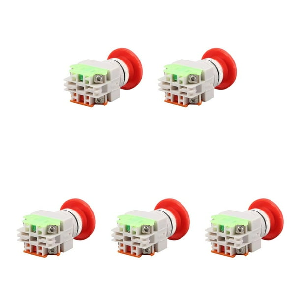 Monstrate Tapa de hongo rojo Interruptor de botón de parada de emergencia AC 10A Equipo de interruptor Elevador Enganche Autobloqueo Type2
