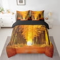 thumbnail image 2 of Castle Fairy Yellow Leaves Bedding Comforter Set,Happy Autumn Full Bedding Set, 2 of 8