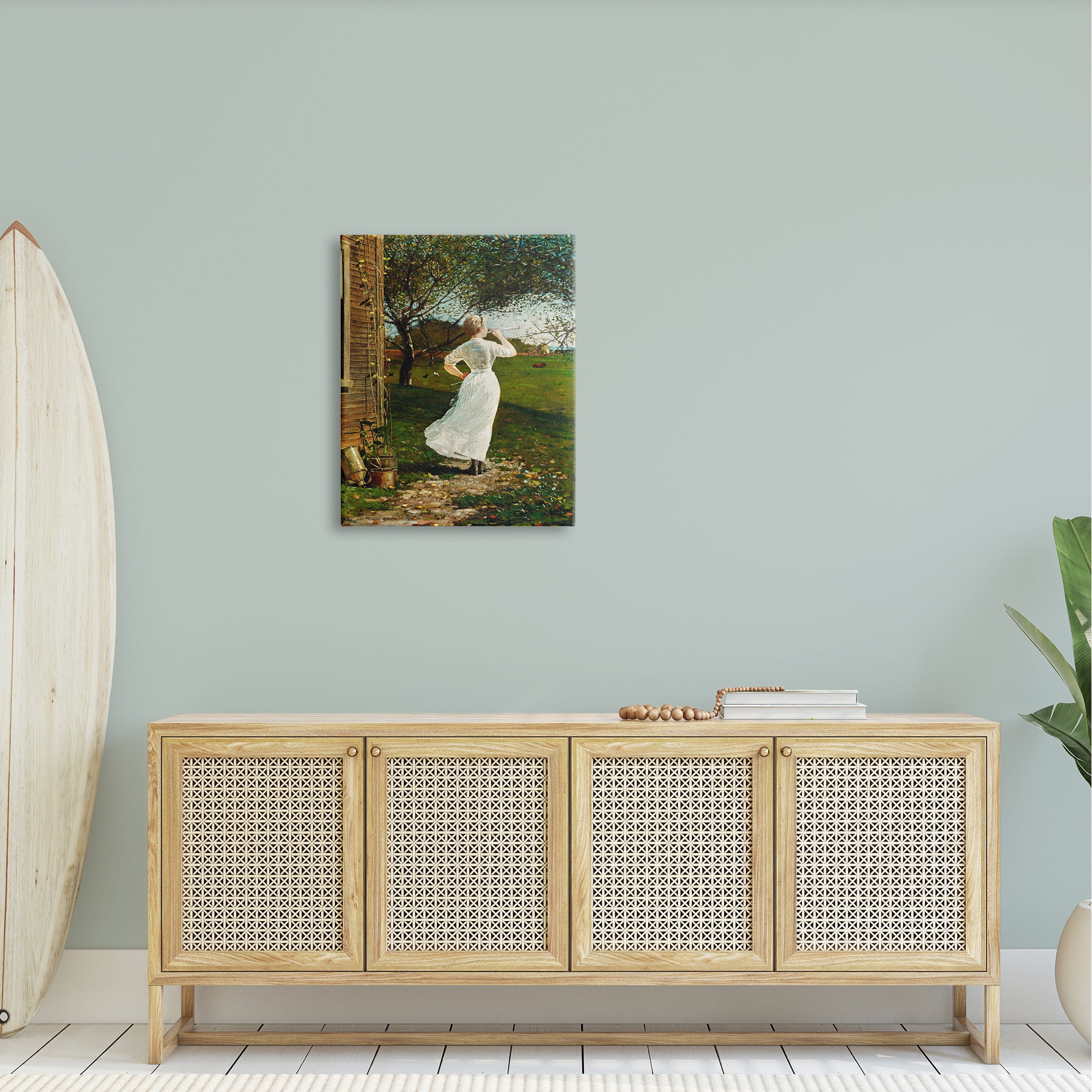 Stupell Industries Classic Woman Instrument Rural Vintage House Painting Painting Gallery Wrapped Canvas Print Wall Art, Design by Lettered and Lined