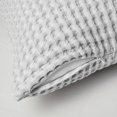 thumbnail image 3 of Waffle Body Pillow Cover Light Gray - Cotton Zipper Closure, Machine Washable, 3 of 4