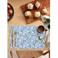 thumbnail image 2 of Spring Flowers Placemats Set of 6 Retro White Floral Blue Retro Texture Heat Insulation Washable Place Mats, Rustic Non-Slip Table Mats for Dining Table Party Kitchen Decor,13x19 Inch, 2 of 4