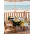 thumbnail image 2 of Outdoor Tablecloth with Umbrella Hole for Patio/Picnic/Party/Camping, Spring Floral Waterproof Table Cloth Rectangle Table Cover Washable, Yellow Roses Leaves Pastoral Botanical Farmhouse (52"x 70"), 2 of 8