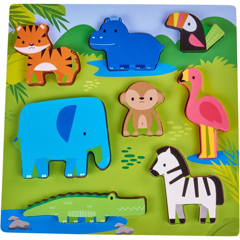 Puzzle de Madeira - Faces de Animais DJECO - Flamingo Handmade