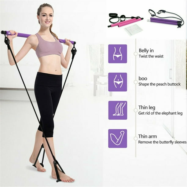 Portable Home Gym, Pilates Bar & Resistance Band Bar Combo Set.  Multifunctional Fitness Equipment That Supports Full-Body Workouts - with  Workout Poster and Video : : Sports & Outdoors
