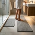 thumbnail image 6 of Stone Bath Mat, Diatomaceous Earth 2-Piece Set, Non-Slip Rubber Backing, Super Absorbent Quick Dry Stone Shower Mat, 47.2"X15.7" and 23.6"X15.7", for Bathroom and Shower Floor., 6 of 6