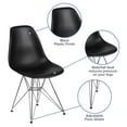 thumbnail image 3 of Flash Furniture Elon Series Black Plastic Chair with Chrome Base, 3 of 12