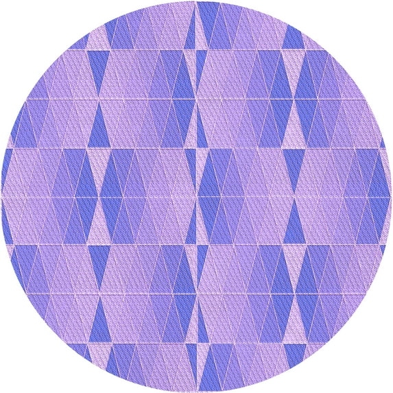 Ahgly Company Machine Washable Indoor Round Transitional Medium Slate Blue Area Rugs, 4' Round