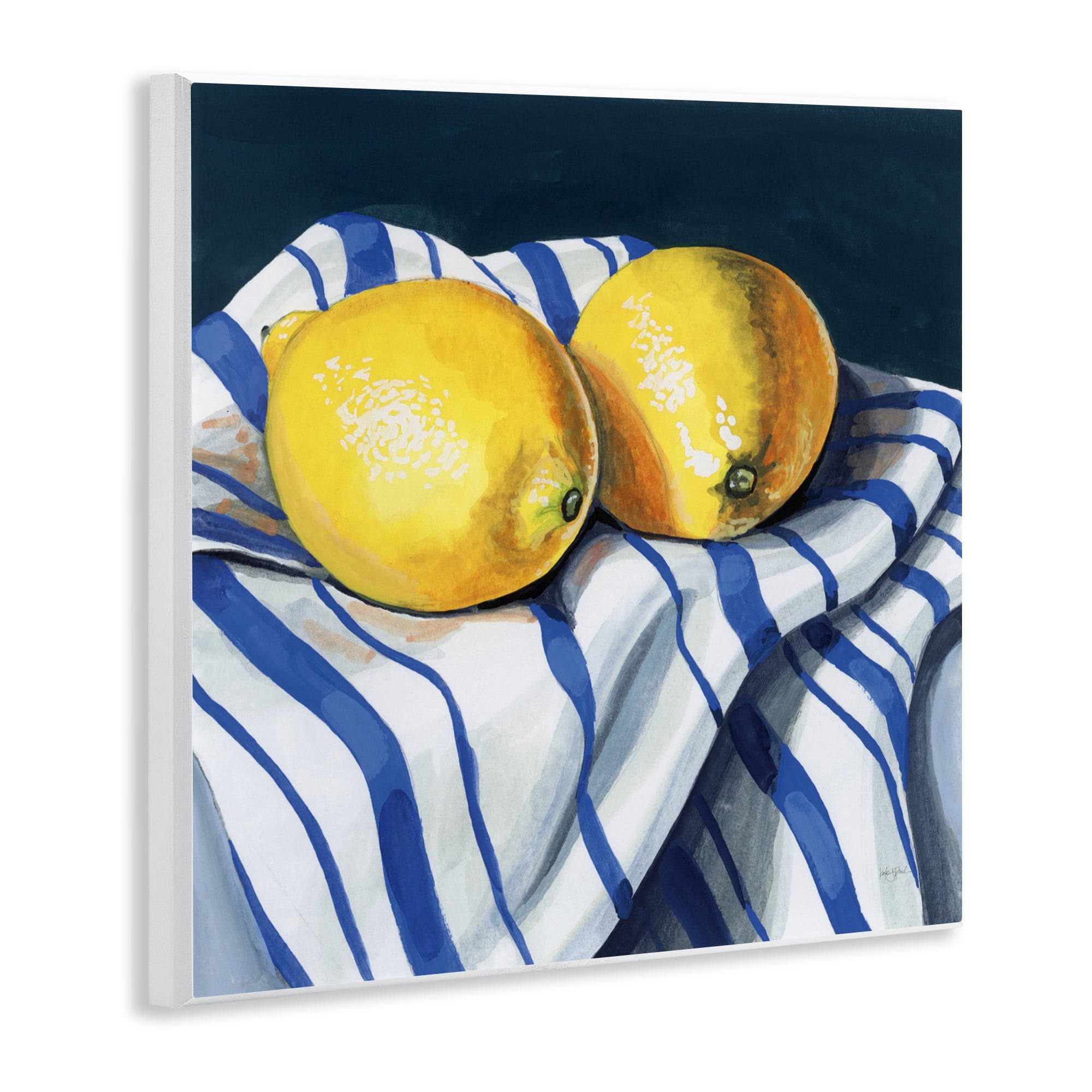 Stupell Industries Fresh Kitchen Lemons on Dishtowel Wall Plaque Art, design by Kate Jarvik Birch