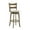 Cream, variant on Armen living Blair 30 in. Matte White Bar Height Rubberwood Swivel Barstool with Fog Fabric Seat