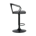 thumbnail image 6 of Eagle Adjustable Height Swivel Gray Faux Leather and Black Wood Bar Stool with Black Metal Base, 6 of 9