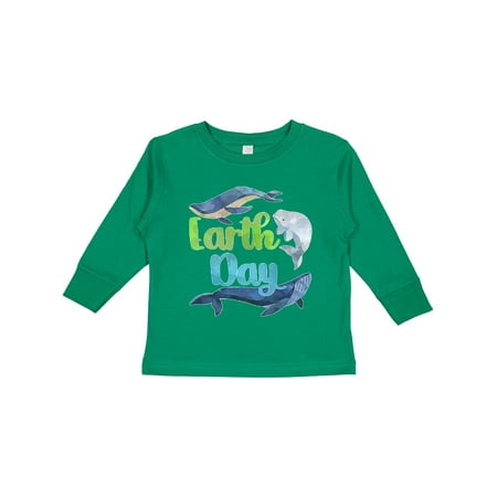 

Inktastic Earth Day with Cute Blue Whales Gift Toddler Boy or Toddler Girl Long Sleeve T-Shirt