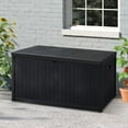 thumbnail image 2 of Sunvivi Large Patio Resin Storage Box, 120 Gallon Indoor/Outdoor Deck Box for Patio Furniture Cushions, Garden Tools and Pool Toys, Waterproof and UV Resistant, 2 of 6